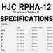 RPHA12 Quartararo Rep III size chart