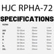 HJC RPHA 72 size chart