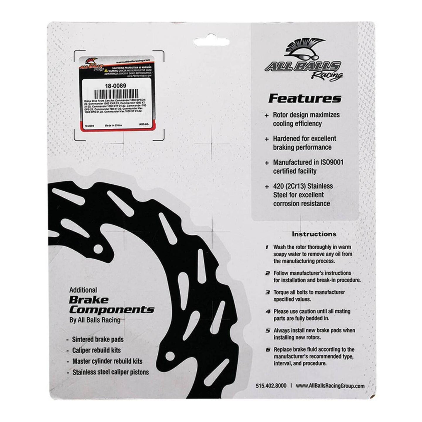 Brake Disc Front / Rear – 18-0089