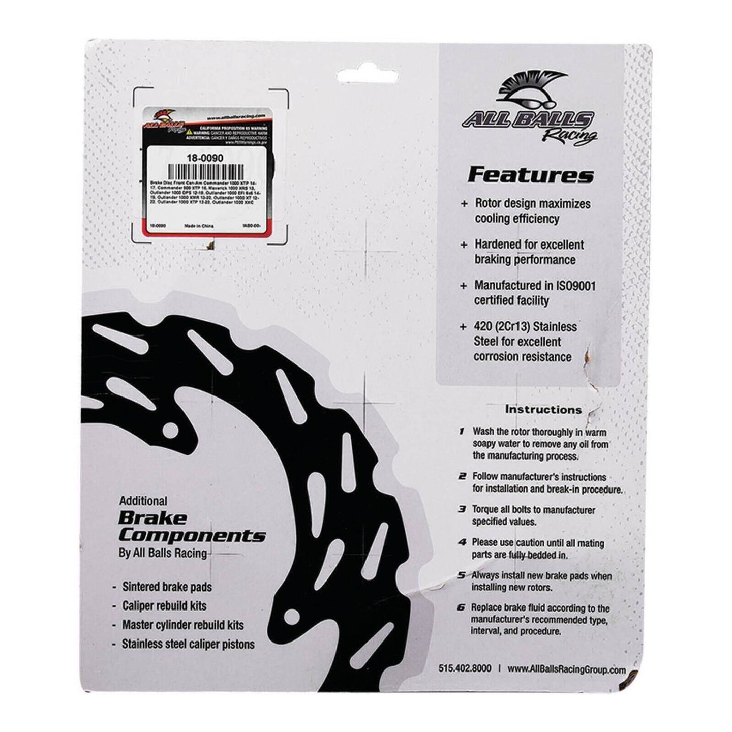 Brake Disc Front / Rear 18-0090