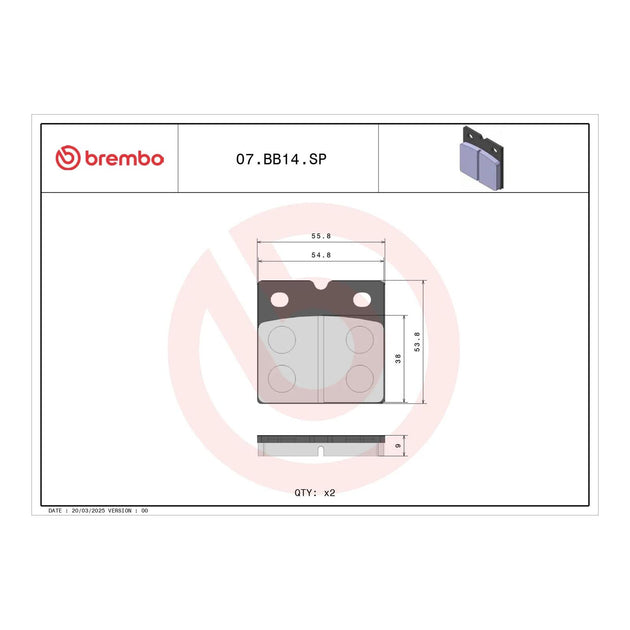 Brembo Prime Sinter Rear Brake Pads 07BB14SP