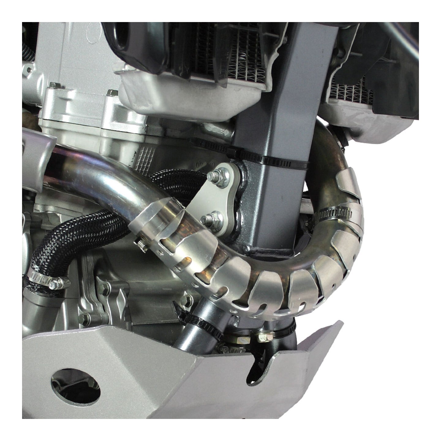 DRC Universal 4-Stroke Exhaust Pipe Guard - Titanium Color