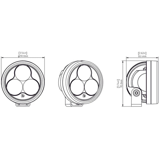 Denali D3 LED Driving Light - DataDim™ Technology - Single
