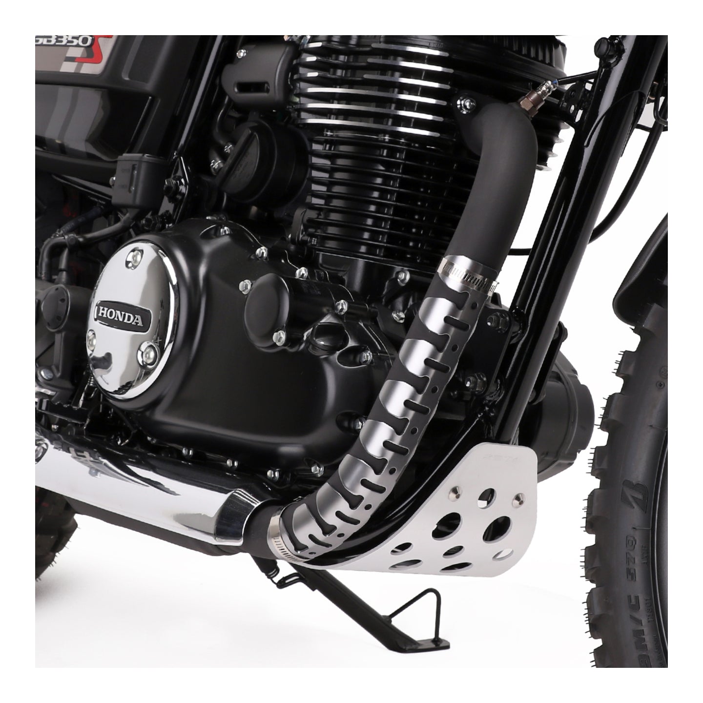 DRC Universal 4-Stroke Exhaust Pipe Guard - Titanium Color