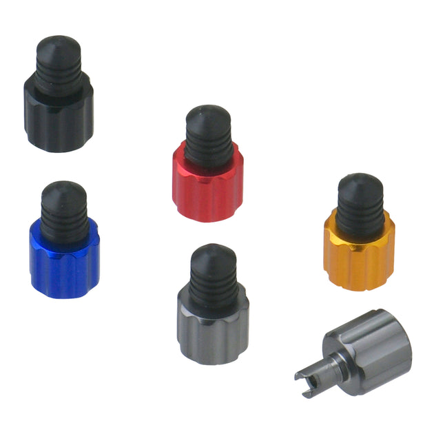 DRC AIRVALVE CAP W/VALVE WRENCH 2PCS BLUE