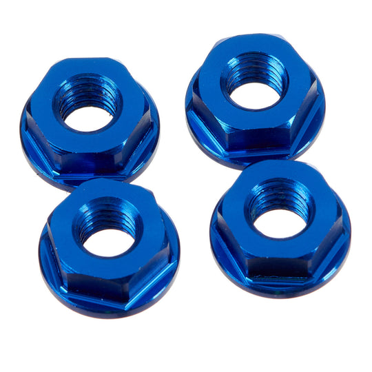 DRC ALUMINUM M6 FLANGE NUTS BLUE 4PCS