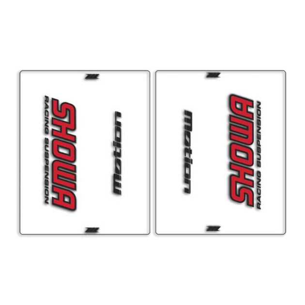 DRC Motion Front Fork Outer Decals - Showa (Clear / Red / Black)