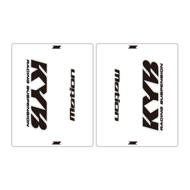 DRC Motion Front Fork Outer Decals - KYB14 (Clear / Black / White)