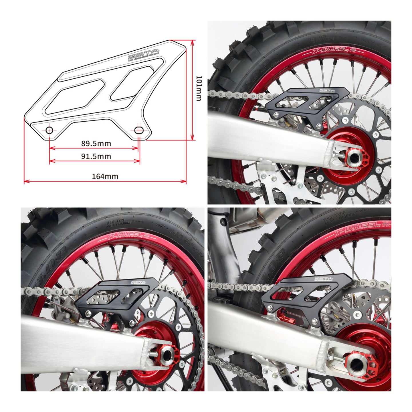 Zeta Heel Guard - Honda CRF450L ('19-), CRF450RL ('21-) - Black