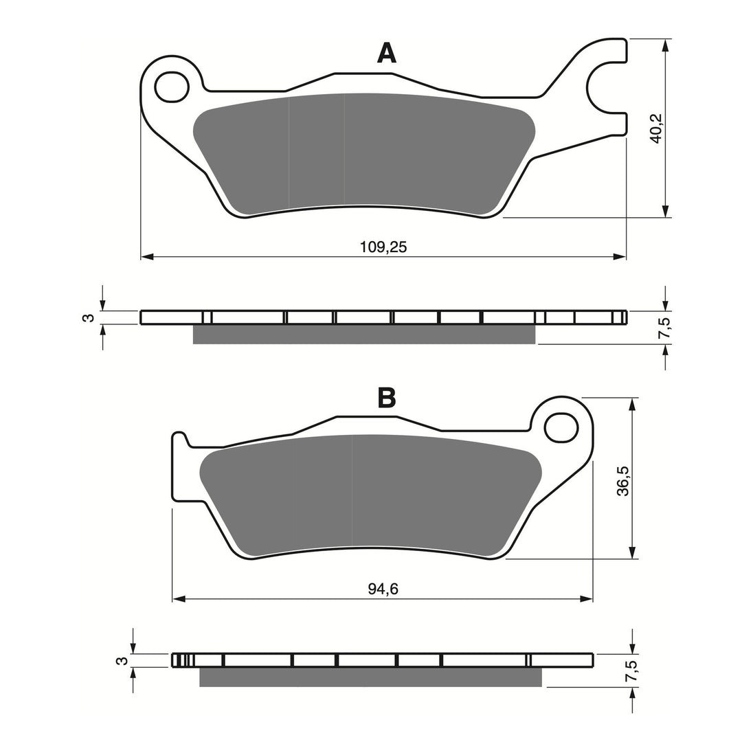 Goldfren GF381 S3 Sintered Sport Brake Pads