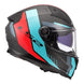 LS2 FF811 Vector II Carbon Grid Helmet - Red / Cyan