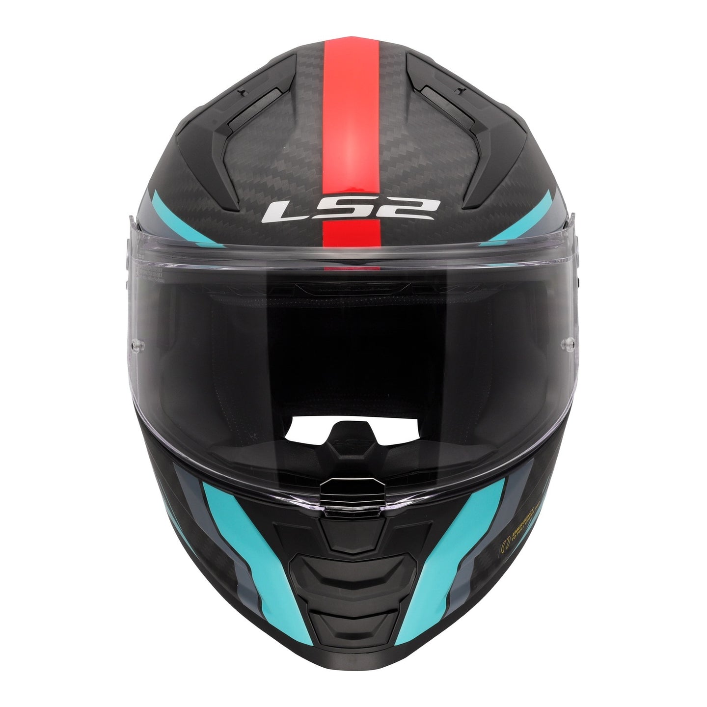 LS2 FF811 Vector II Carbon Grid Helmet - Red / Cyan