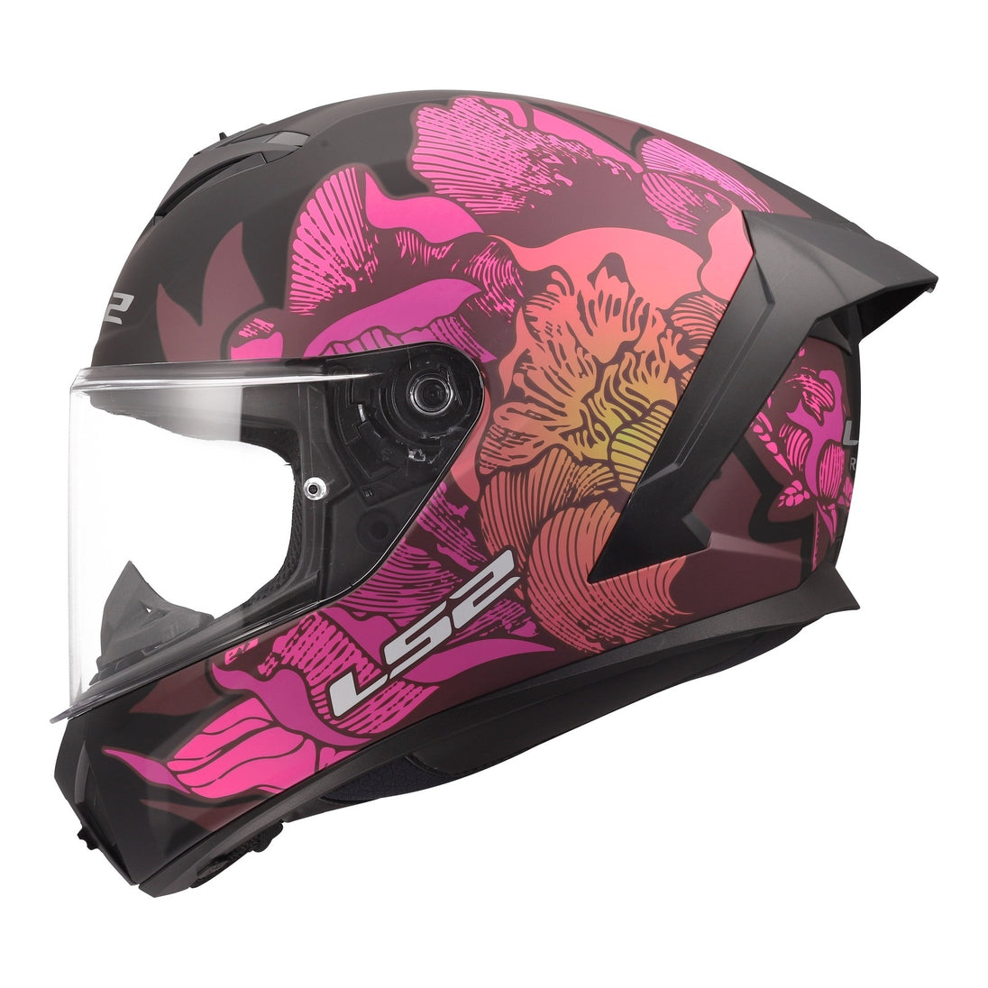LS2 FF820 Rapid III Popppies Helmet - Black / Pink