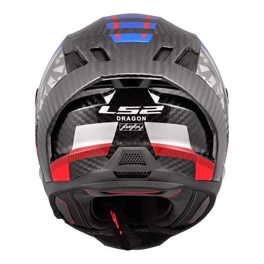 LS2 FF807 Dragon Carbon Trax Helmet - Blue / Red / Carbon 06