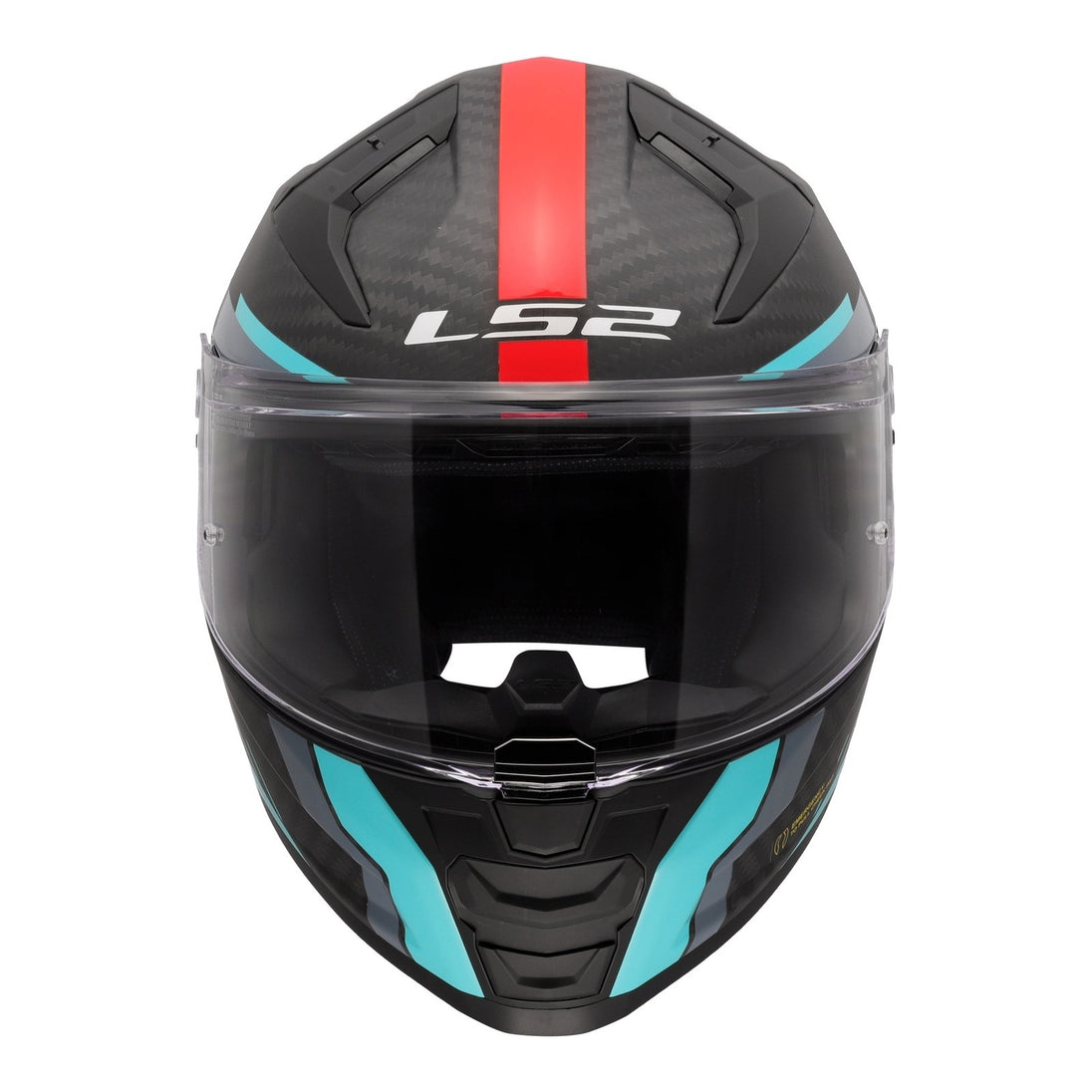 LS2 FF811 Vector II Carbon Grid Helmet - Red / Cyan