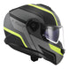 LS2 FF908 Strobe II Monza Flip Front Helmets - Matte Black / Hi-Vis Yellow 06