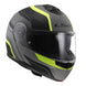 LS2 FF908 Strobe II Monza Flip Front Helmets - Matte Black / Hi-Vis Yellow 06