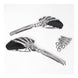Whites Mirror - Universal Skeleton Hand Chrome / Black Harley (Pair)