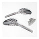 Whites Mirror - Universal Skeleton Hand Chrome / Black Harley (Pair)