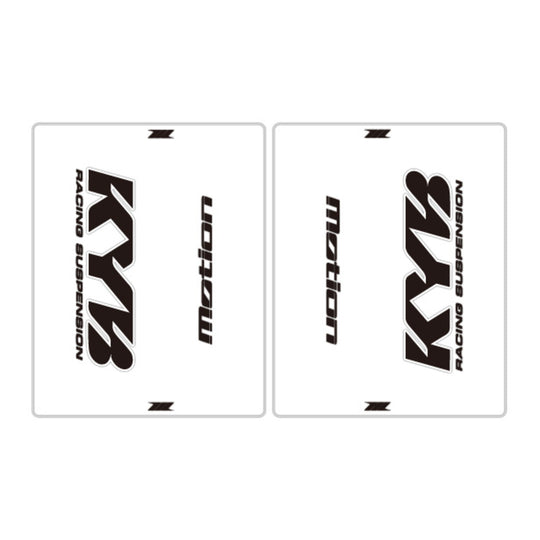 DRC Motion Front Fork Outer Decals - KYB14 (Clear / Black / White)
