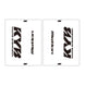 DRC Motion Front Fork Outer Decals - KYB14 (Clear / Black / White)