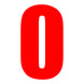 Whites Race Number - Red #0 (10 Pack)