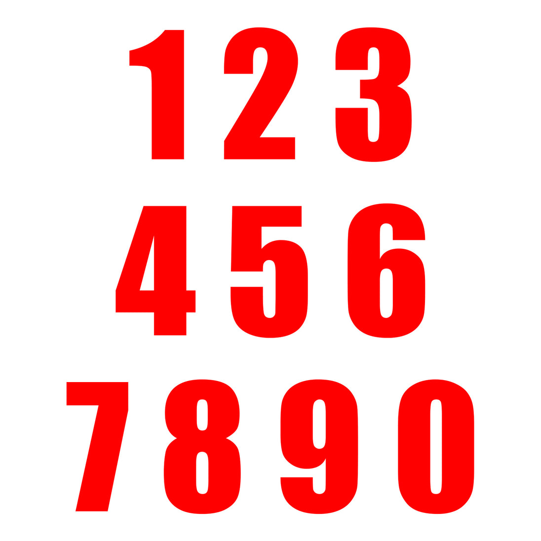 Whites Race Number - Red #2 (10 Pack)