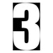 Whites Race Number - White #3 (10 Pack)