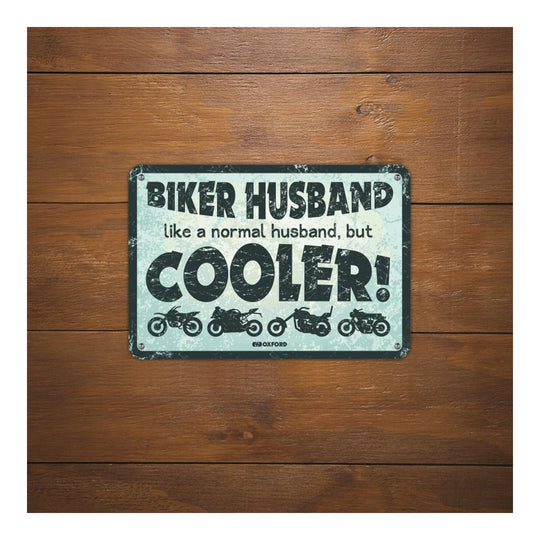 Oxford Garage Metal Sign: Biker Husband Cooler