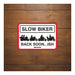 Oxford Garage Metal Sign: Slow Biker Back Soon…ISH