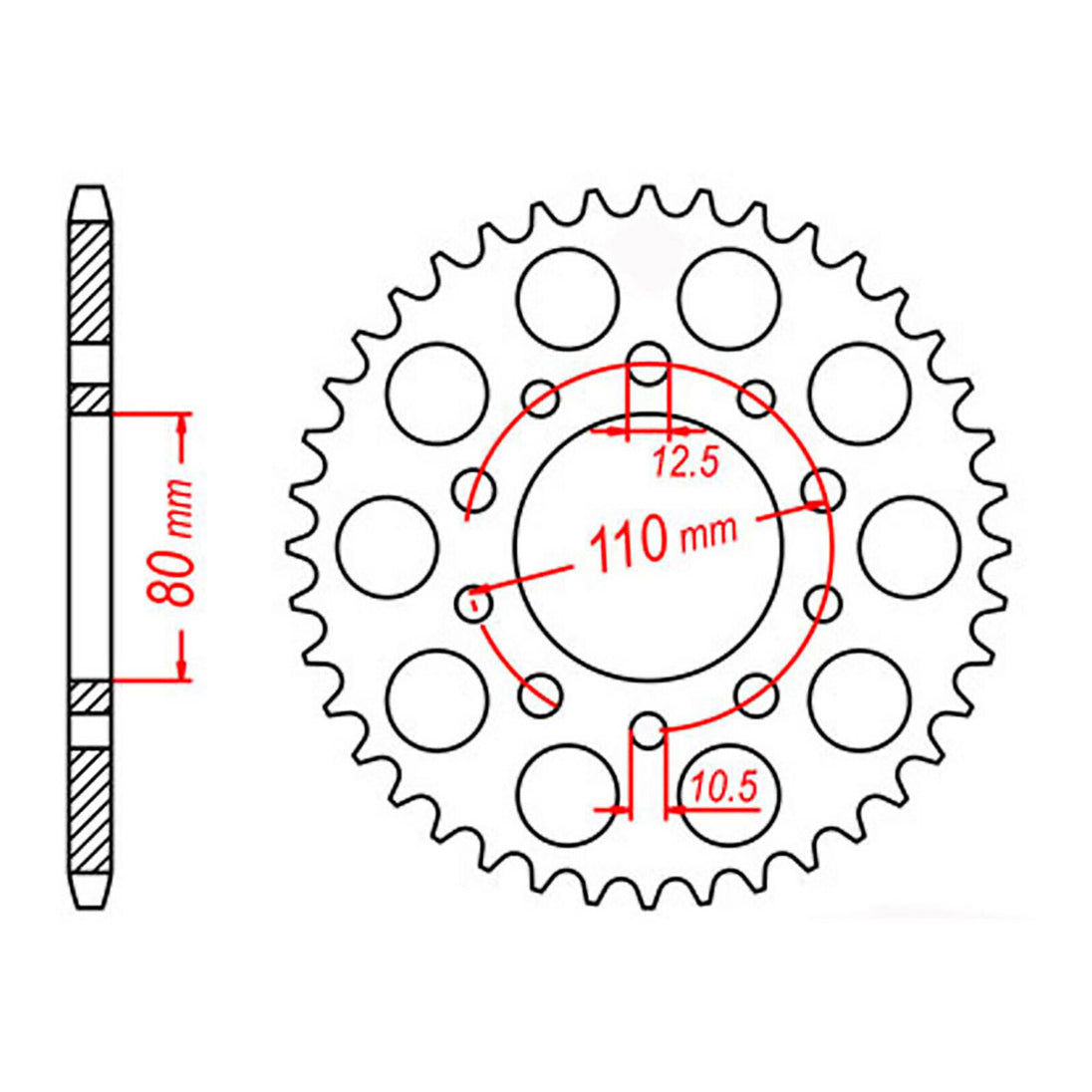 Sprocket Kit Triumph Speed Triple '94-'96 (Double Side Side-arm) - 530XRE 17