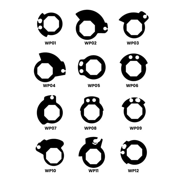 Whites Lock On Grips - Half Waffle - Black (with 6 Cams)