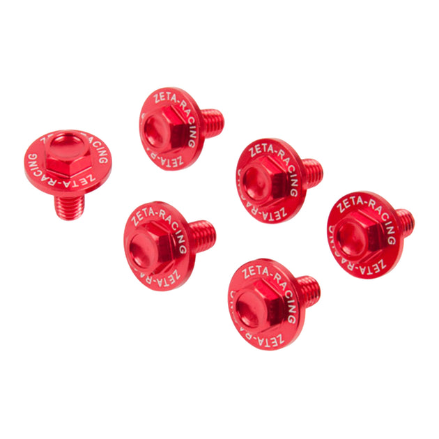 Zeta Fork Guard Bolt Set (6-Piece) - Kawasaki - Red