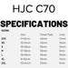C70 Sizing